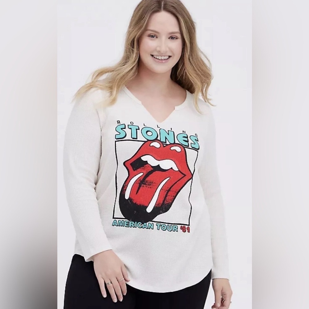 Rolling Stones logo Tee shirt with waffle fabric from 1981 tour size 3X